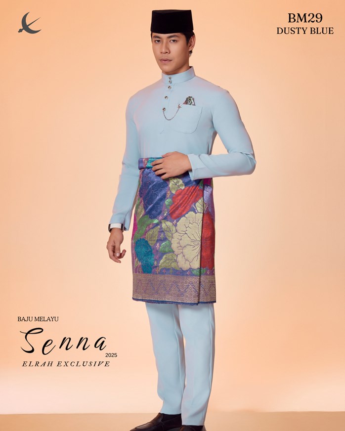 Baju Melayu Senna (Dusty Blue)